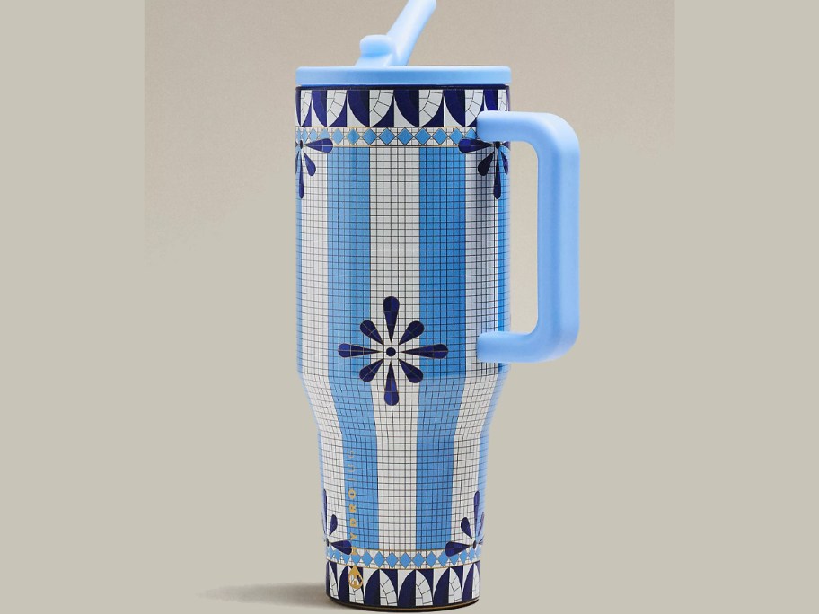 floral blue tumbler 