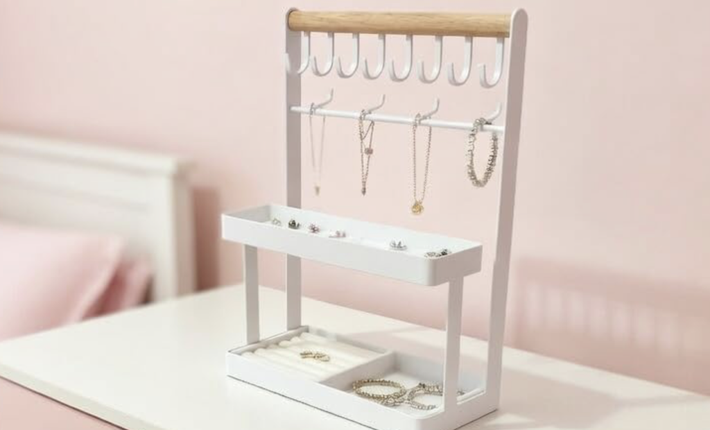 jewelry stand in bedroom