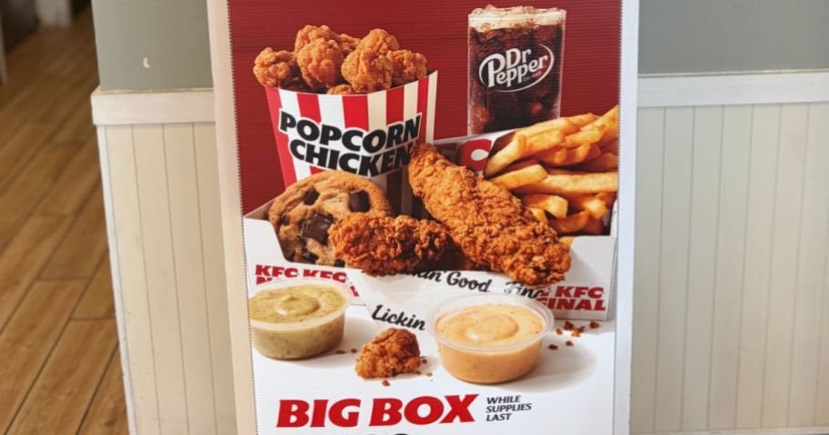 sign of kfc big box in store