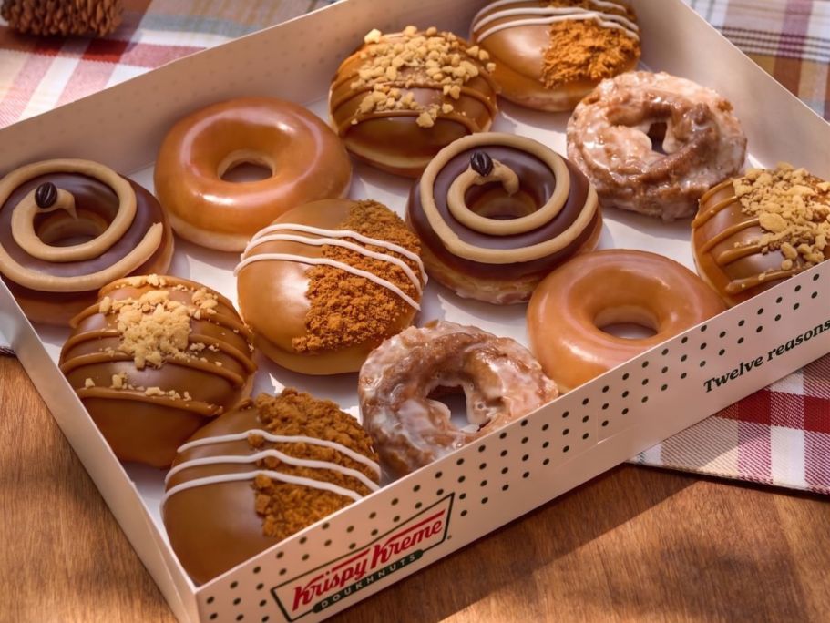 Krispy Kreme Autumn Doughnuts Available Now (4 Fall Flavors + New Apple Crisp Latte!)