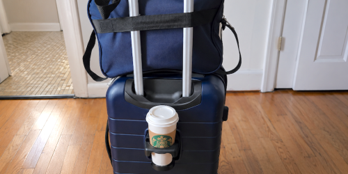 WAIT… This $42 Wrangler Carry-On Set Charges Your Phone AND Holds Your Drink?!