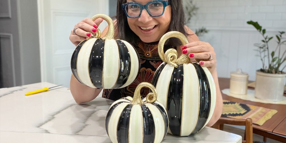 MacKenzie-Childs Pumpkins Are Fall Decor Goals (Save $105 on This Elegant Trio!)