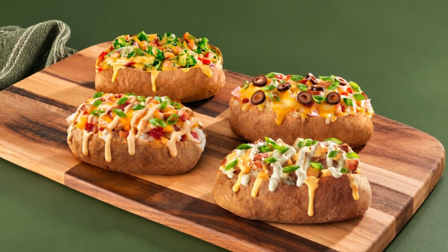 four stuffed baked potatoes from mcalisters