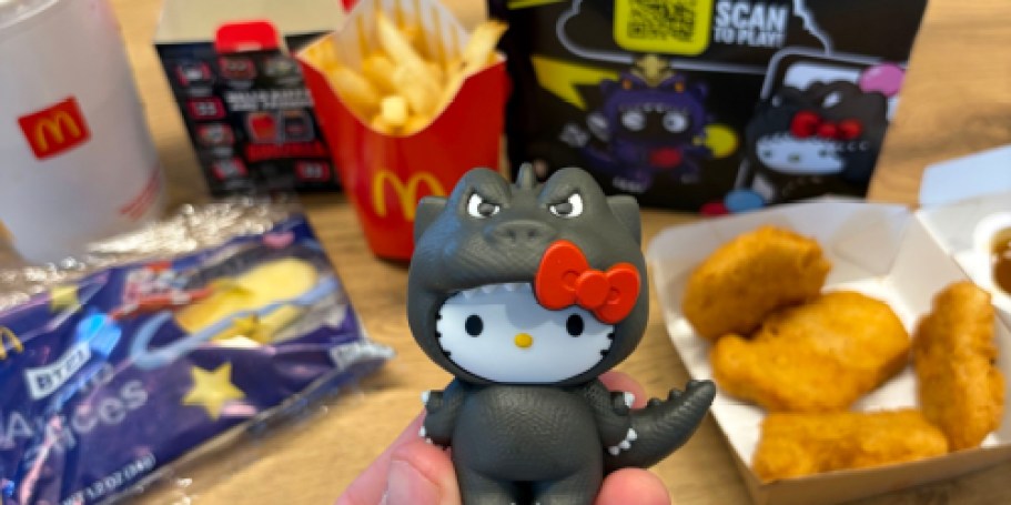 McDonald’s Hello Kitty x Godzilla Happy Meal Toys Available TODAY