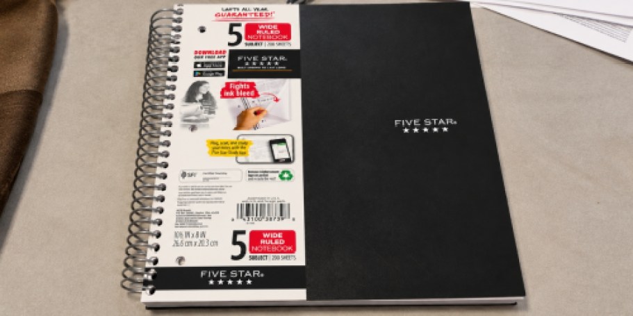 Mead Five Star 5-Subject Notebook Only $4.84 Shipped on Amazon