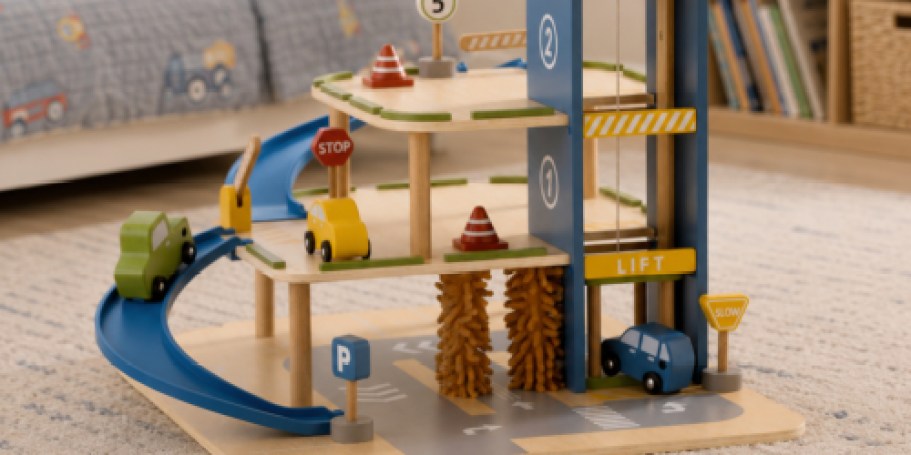 Kids Will Love This New Wooden Parking Garage Playset from Sam’s Club
