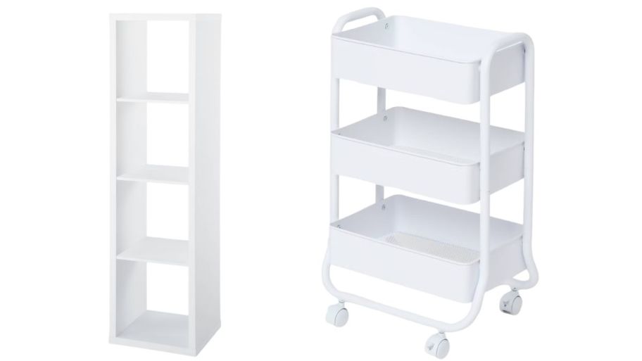 Brightroom stacked set and metal rolling cart