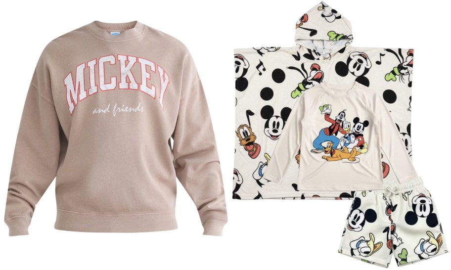 tan sweasthirt and mickey toddler set 