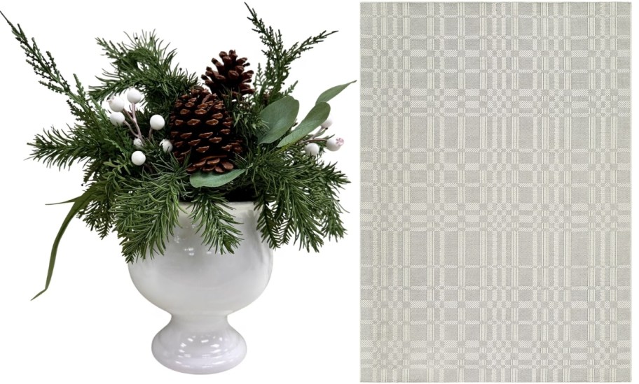 greenery and outdoor rug