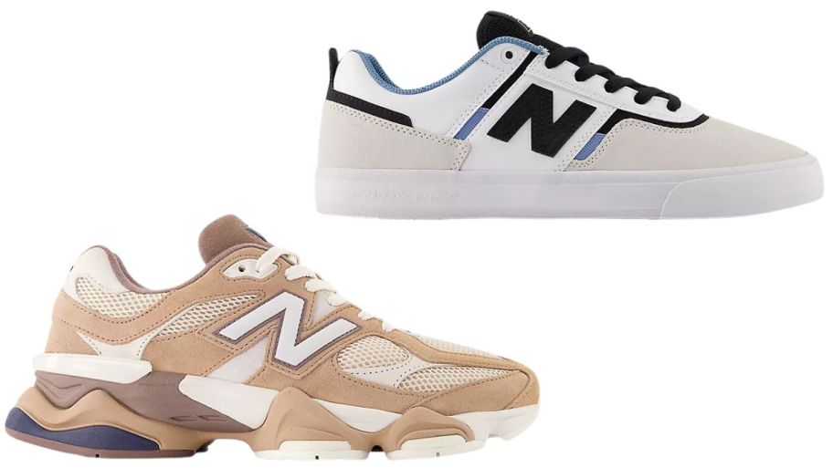 new balance tan and gray sneakers