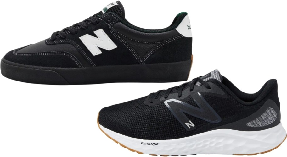two black new balance shoes