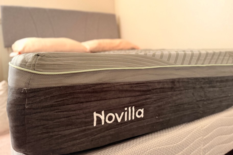 corner of mattress showing words 'novilla'
