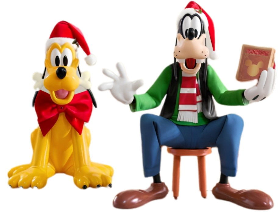 pluto and goofy animatronic figures