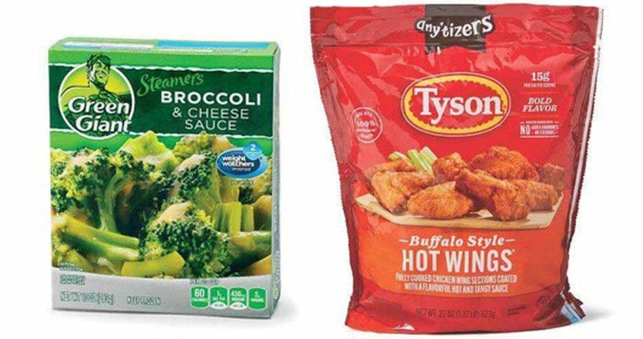 green giant vegetable box and bag of wings 