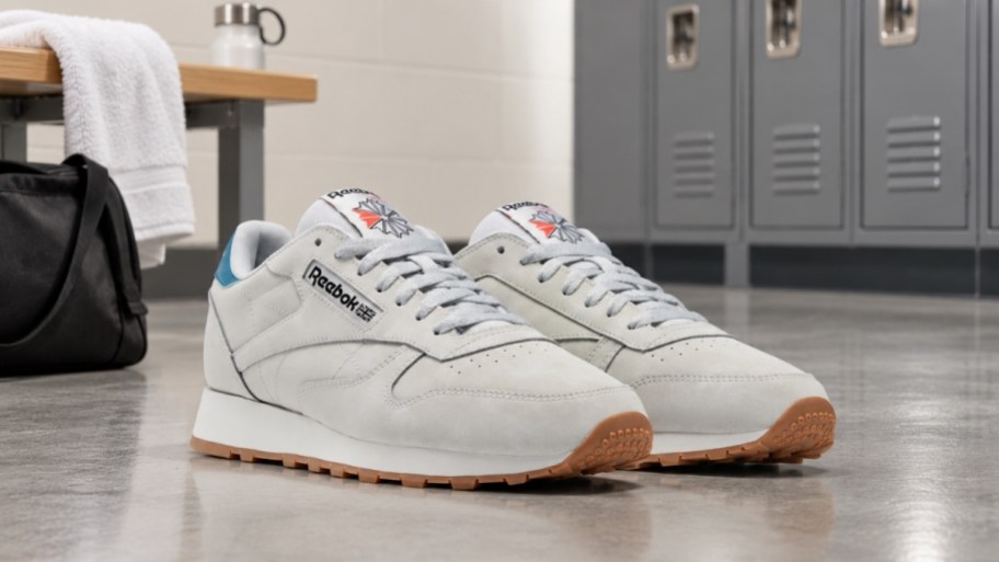reebok shoes in a locker room