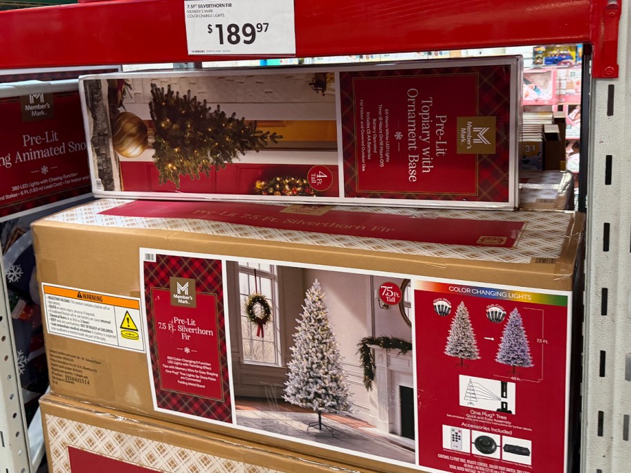 white christmas tree in box 