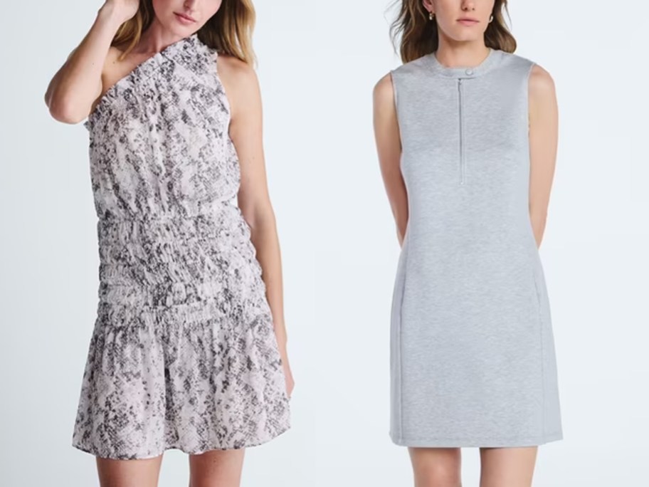 women wearing gray dresses