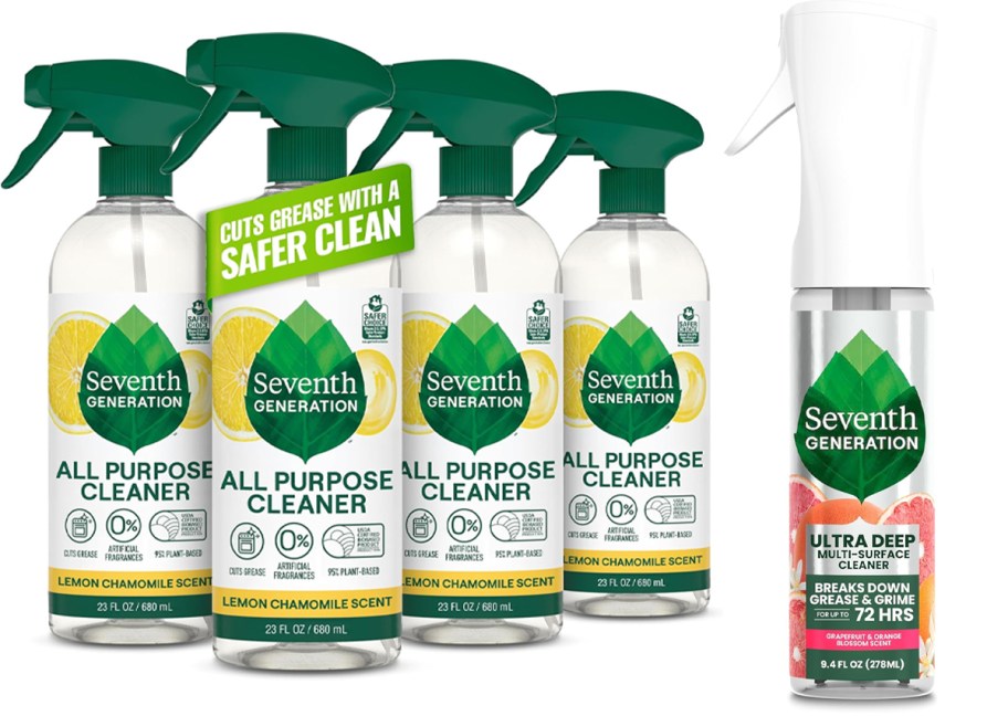 5 seventh generation cleaning botles 