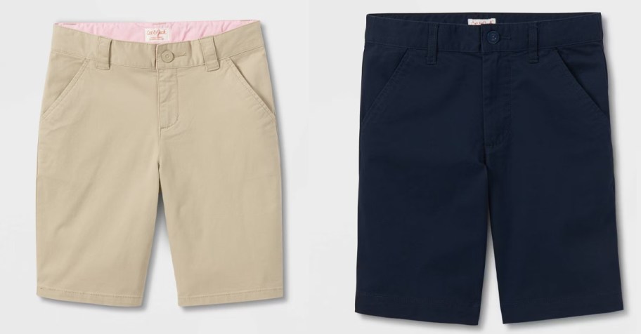 tan and blue kids shorts 
