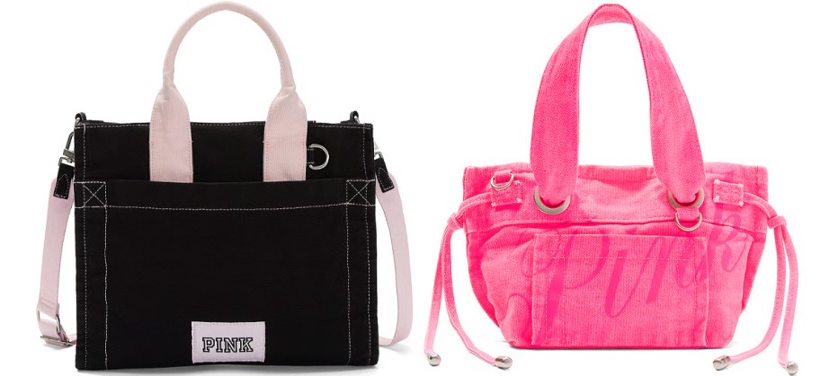 black and pink totes 