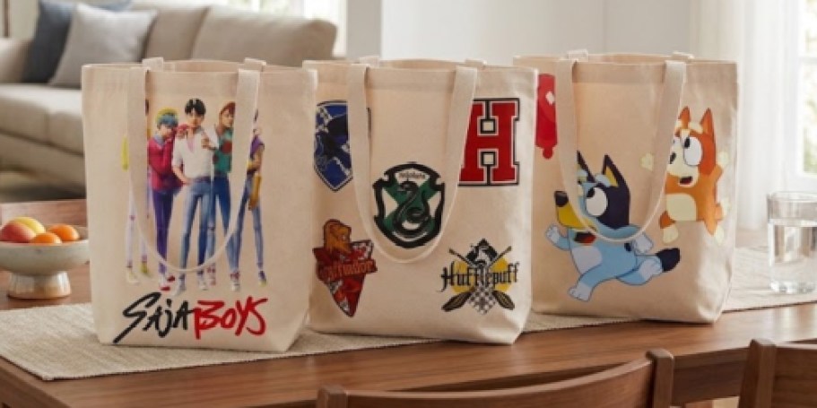 Character Tote Bags Just $5 on Walmart.com | K-Pop Demon Hunters, Bluey, & More