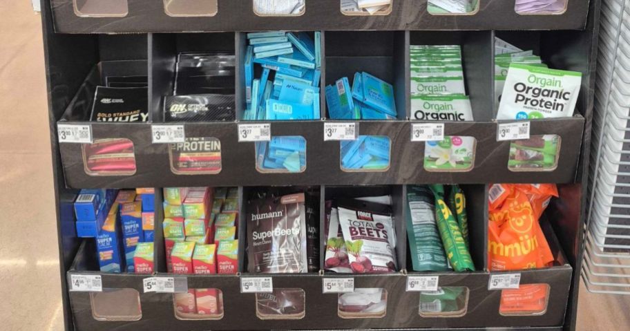wellness minis on display in store