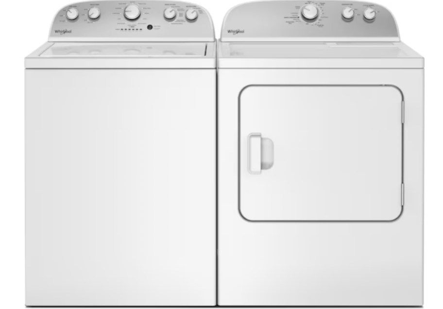 a whirlpool washer and electric dryer pair