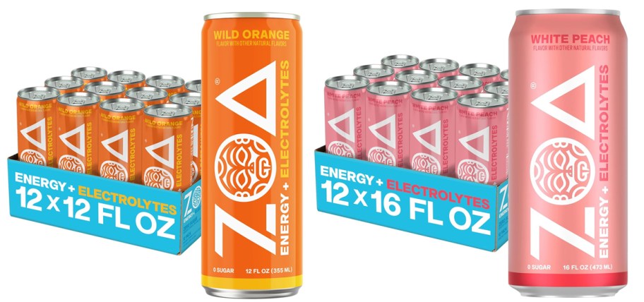 orange and pink peach energy drink cans 