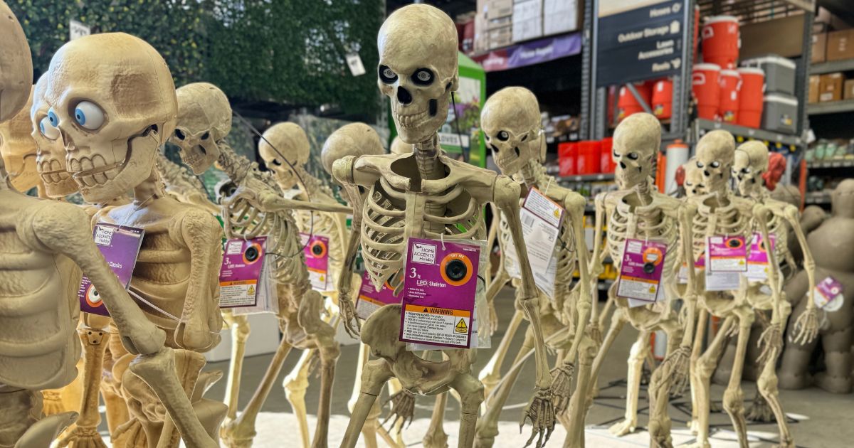 Home Depot Halloween Decor Sale | Poseable LED Skelly Just $29.98 Shipped