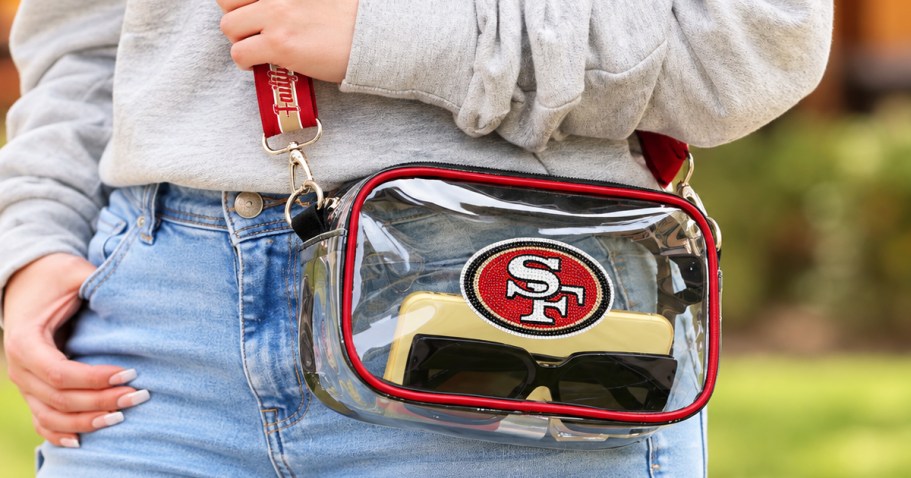 Embellished NFL & NCAA Clear Crossbody Bags Just $14.98 on SamsClub.com