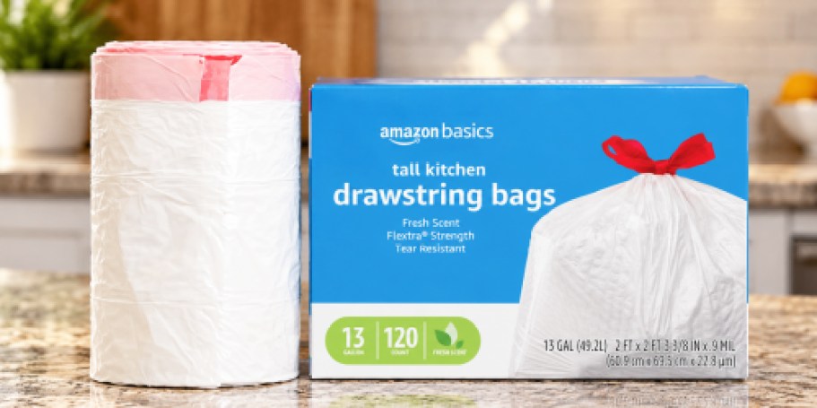 Amazon Basics 13-Gallon Trash Bags 120-Count Just $9 Shipped