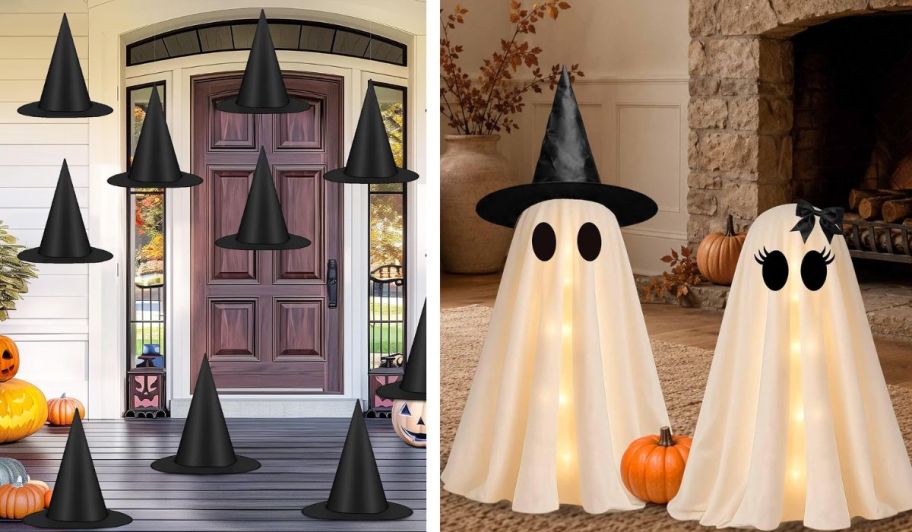 Amazon Haul hallowen sale with witches hats and ghosts
