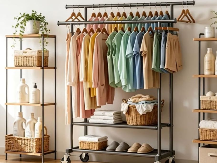 Portable Clothes Rack Just $27.59 Shipped on Amazon (Reg. $46)