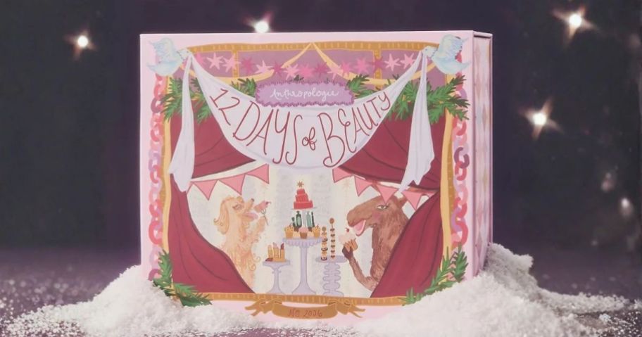 Anthropologie 12 Days of Beauty Advent Calendar on display