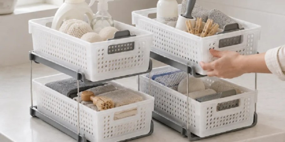 Antimicrobial Under Cabinet Tiered Organizers 2-Pack Just $19.99 Shipped