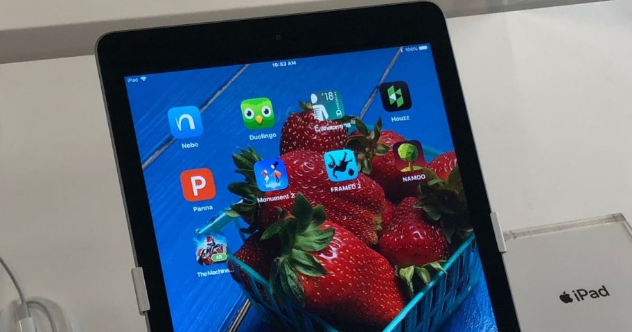 An Apple iPad on Display at a store