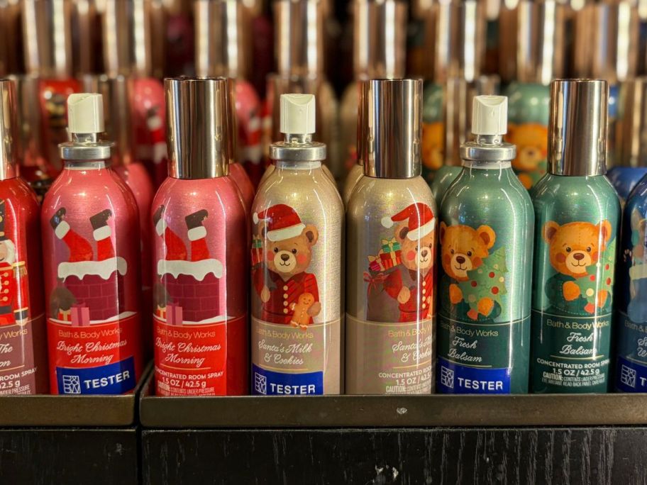 Bath & Body Works Concentrated Room Sprays on shelf in store