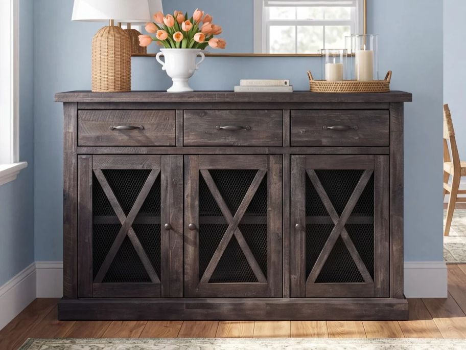 Birch Lane Bianca Solid Wood Sideboard in dining room