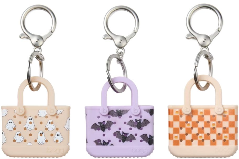 3 tiny Bogg Bag keychains
