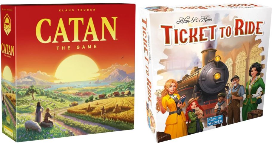 CATAN Board Game and Asmodee Ticket to Ride Board Game