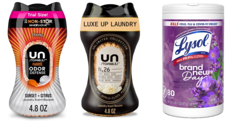 laundry beads and lysol wipes