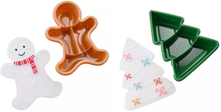 Cook with Color Gingerbread Man and Christmas Tree Snackle Boxes
