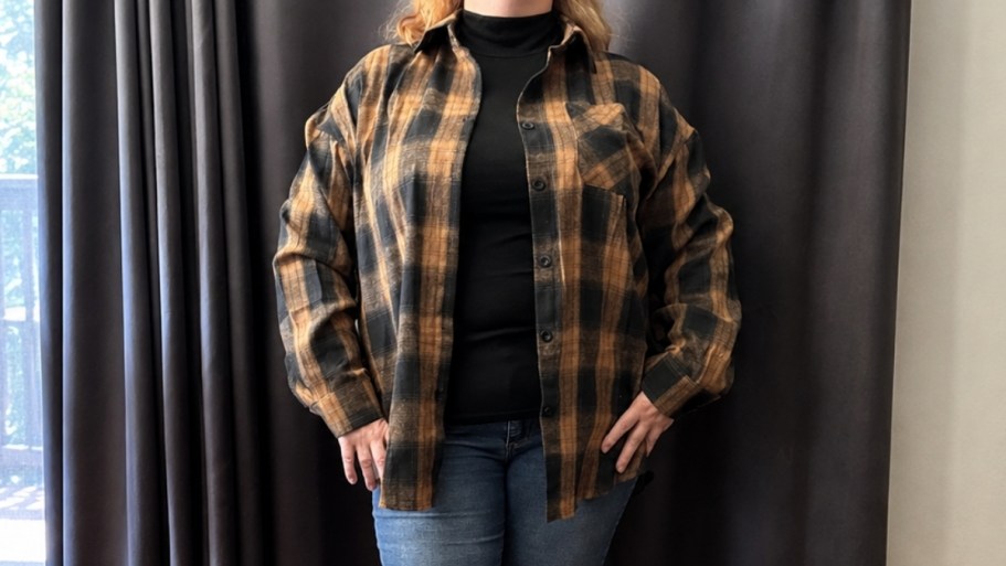 Amazon Women’s Flannel Shirts From $11.24 (Includes Plus Sizes)