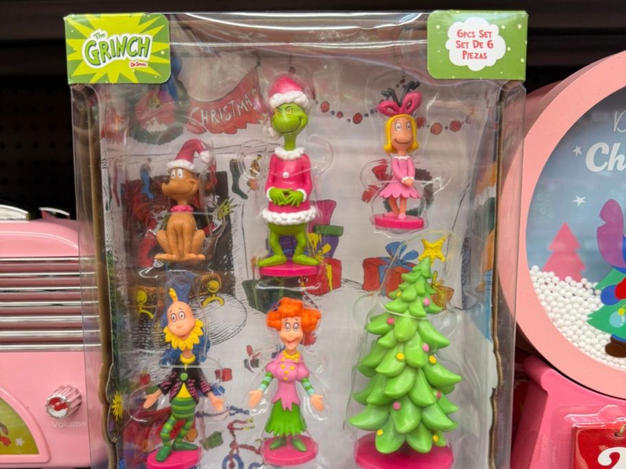 Dr. Seuss The Grinch 6‑Piece Collectible Figurine Toy Set in store