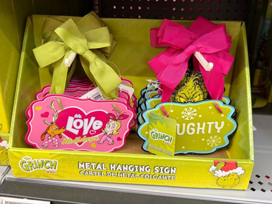 Dr. Seuss The Grinch Front & Back Hanging Signs in store