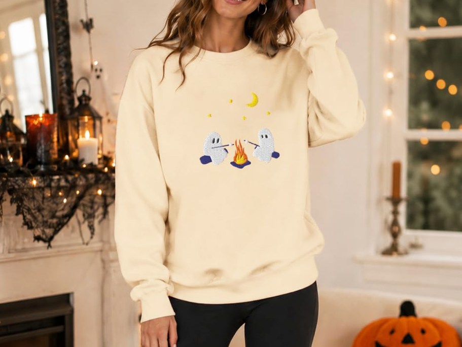 Women’s Embroidered Halloween Sweatshirt Only $13.99 on Amazon (Reg. $30)
