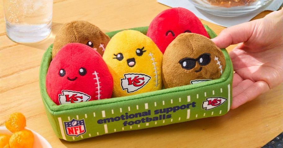 hand holding Emotional Support Pals x NFL Set