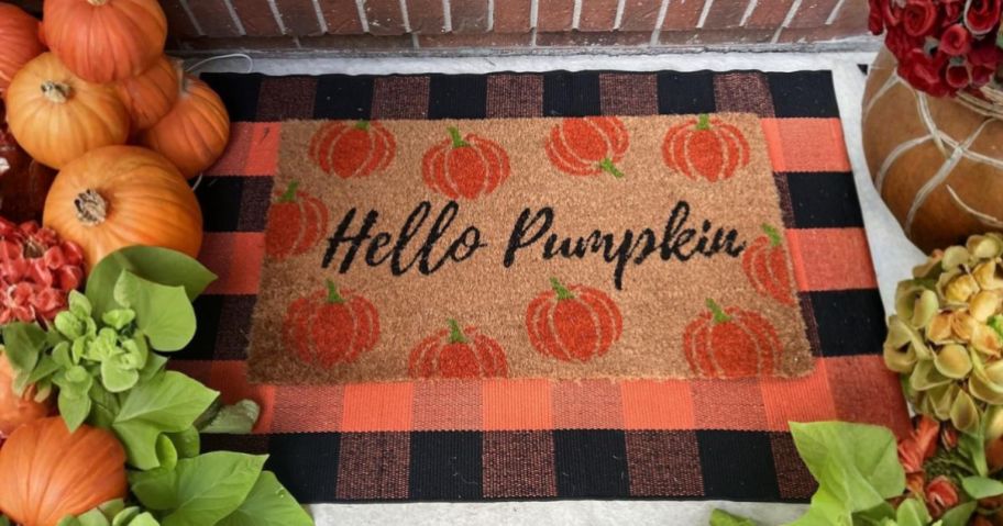 Fallovea fall doormats on doorstep