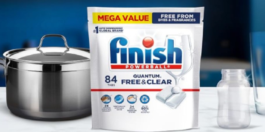 $5 Off Finish Free & Clear Dishwasher Pods on Amazon (No Dyes or Fragrances!)
