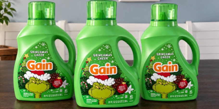 Stackable Savings on Grinch Gain Laundry Detergent on Amazon